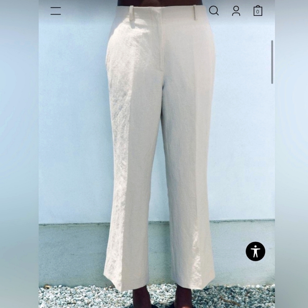 ZARA "SET" ECRU WRINKLED EFFECT VEST/PANT CO-ORD 💖 - Picture 8 of 8